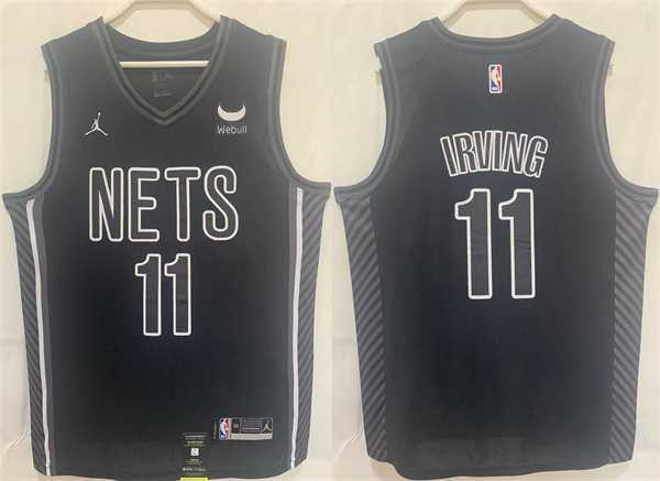 Men%27s Brooklyn Nets #11 Kyrie Irving Black Stitched Basketball Jersey->brooklyn nets->NBA Jersey